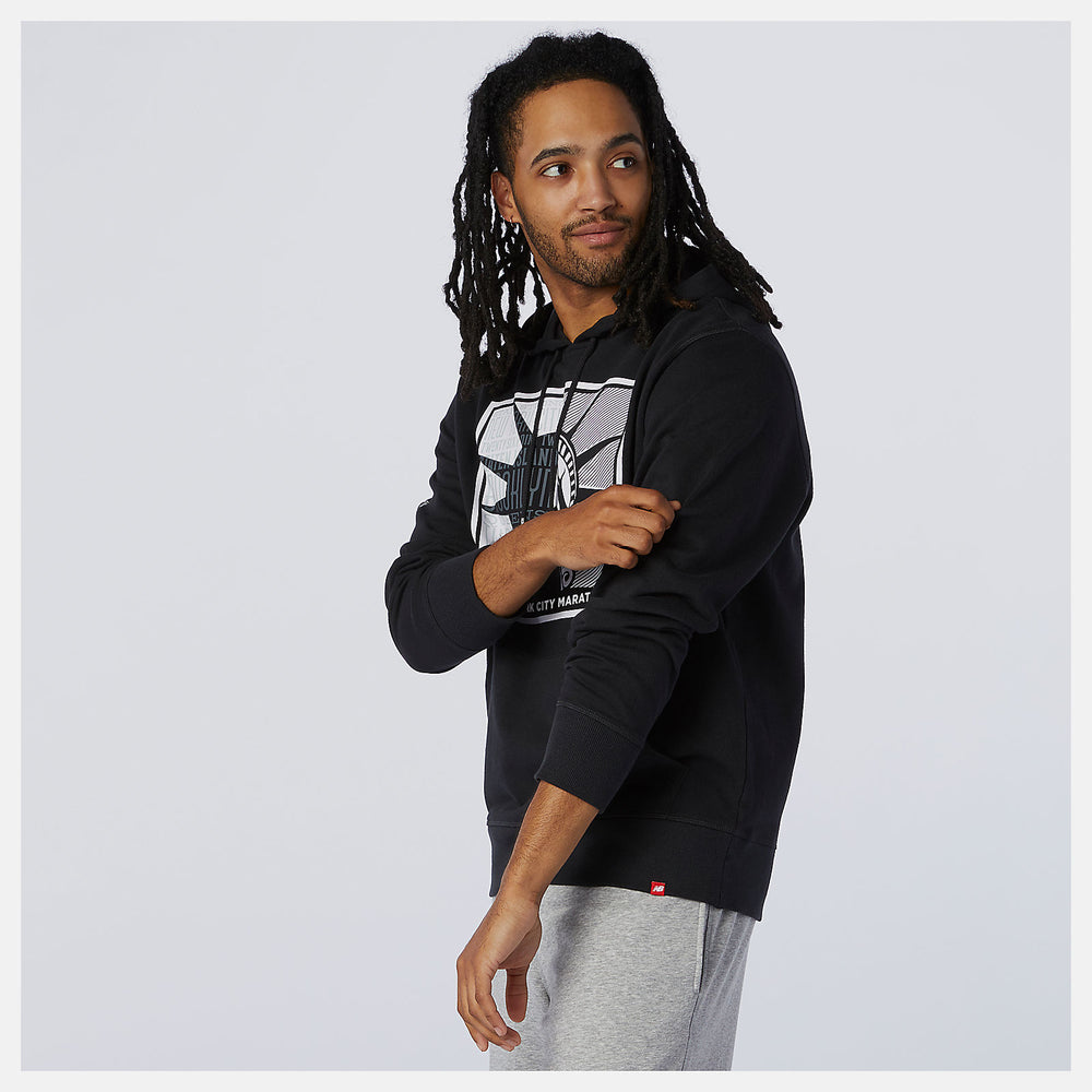 NYC Marathon Essentials Stacked Logo Po Hoodie | New Balance Clothing Black - Men