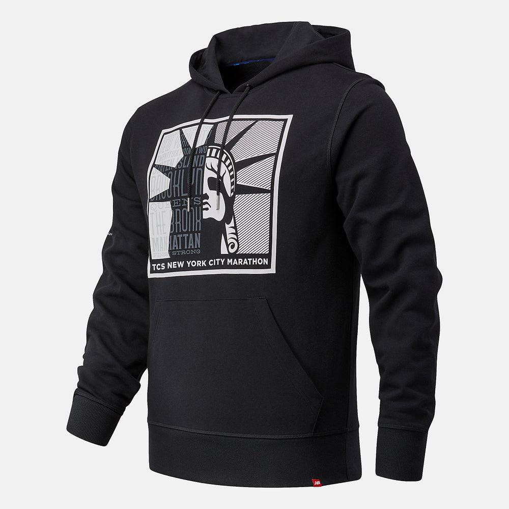 NYC Marathon Essentials Stacked Logo Po Hoodie | New Balance Clothing Black - Men