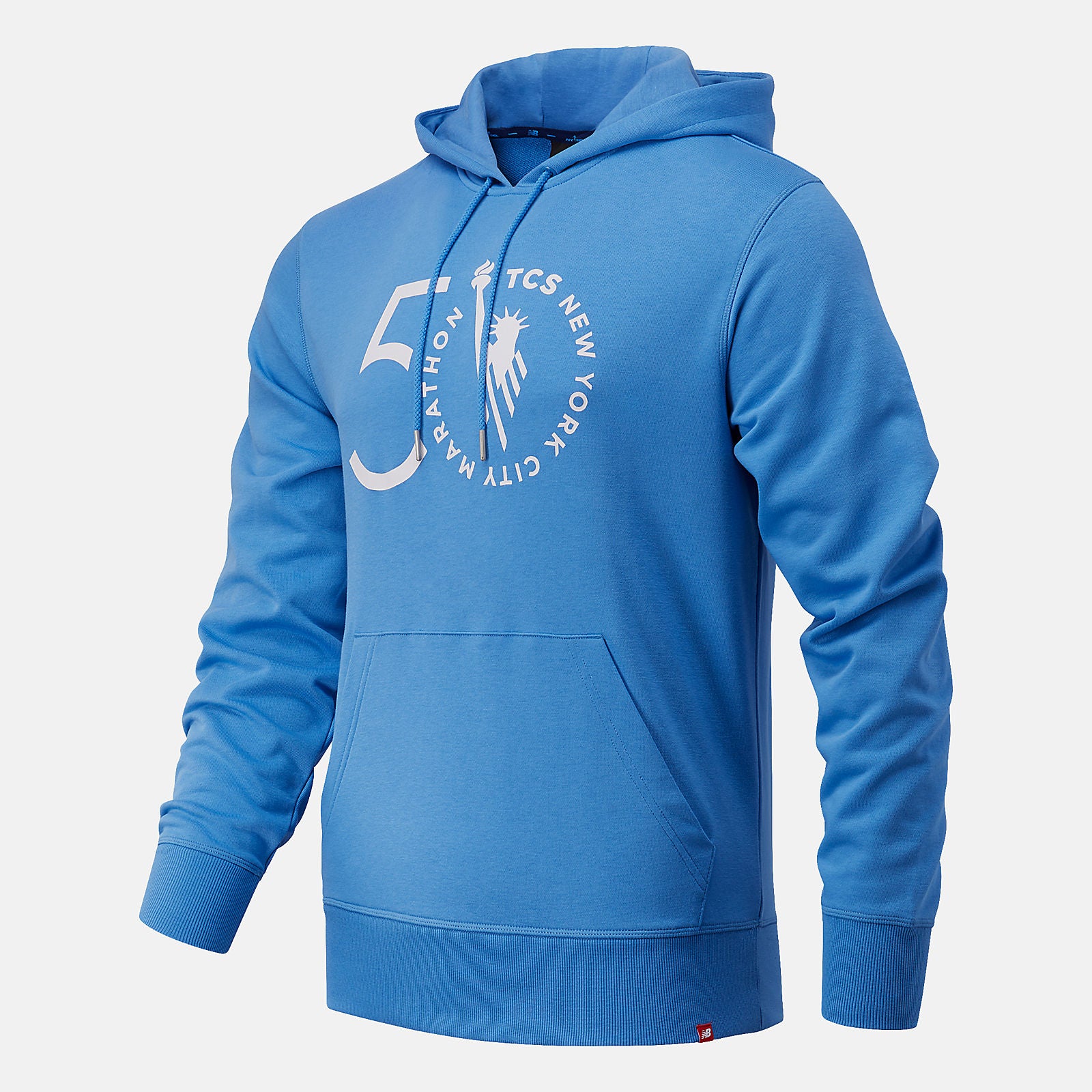 NYC Marathon Essentials Stacked Logo Po Hoodie | New Balance Clothing Faded Cobalt - Men