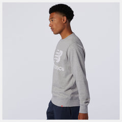 NB Essentials Stacked Logo Crew | New Balance Clothing Athletic Grey - Men