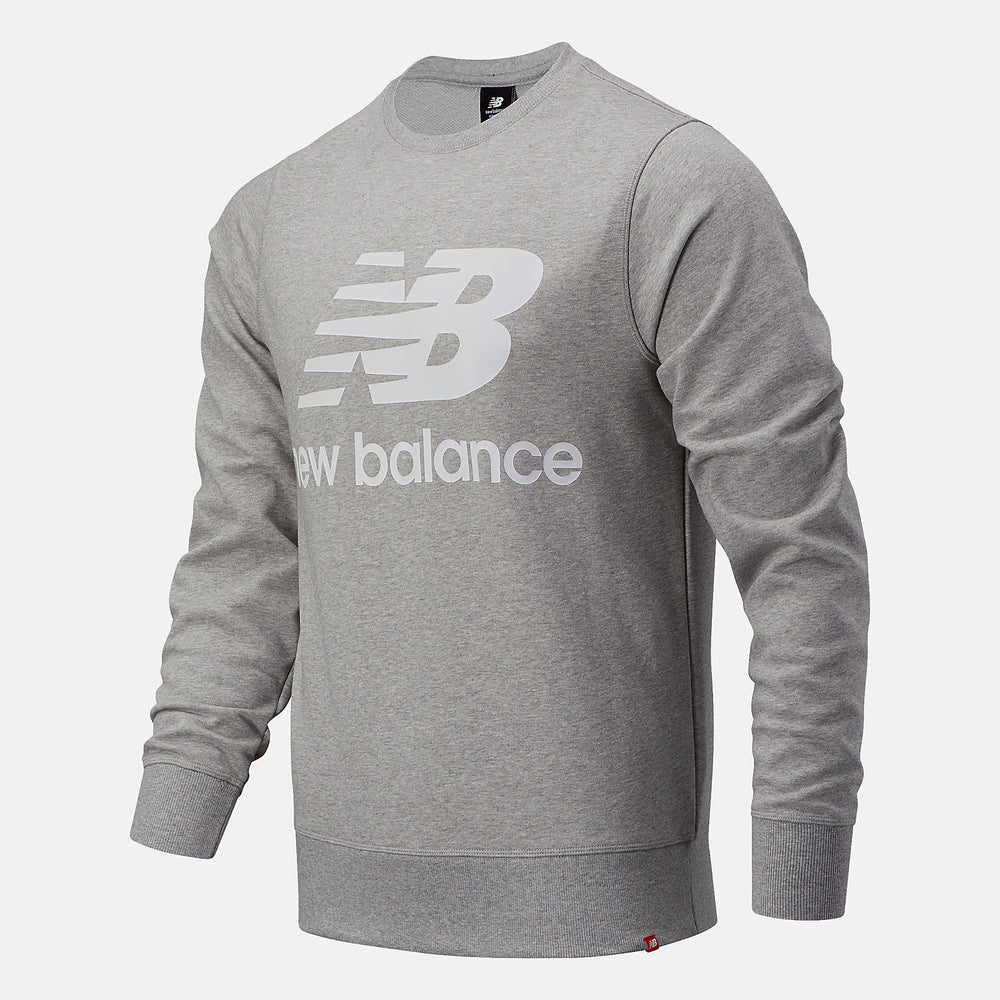 NB Essentials Stacked Logo Crew | New Balance Clothing Athletic Grey - Men