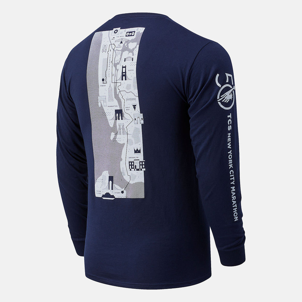 NYC Marathon Map Long Sleeve | New Balance Clothing Pigment - Men