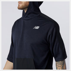 Tenacity Lightweight Knit Short Sleeve Hoodie | New Balance Clothing Eclipse Heather - Men