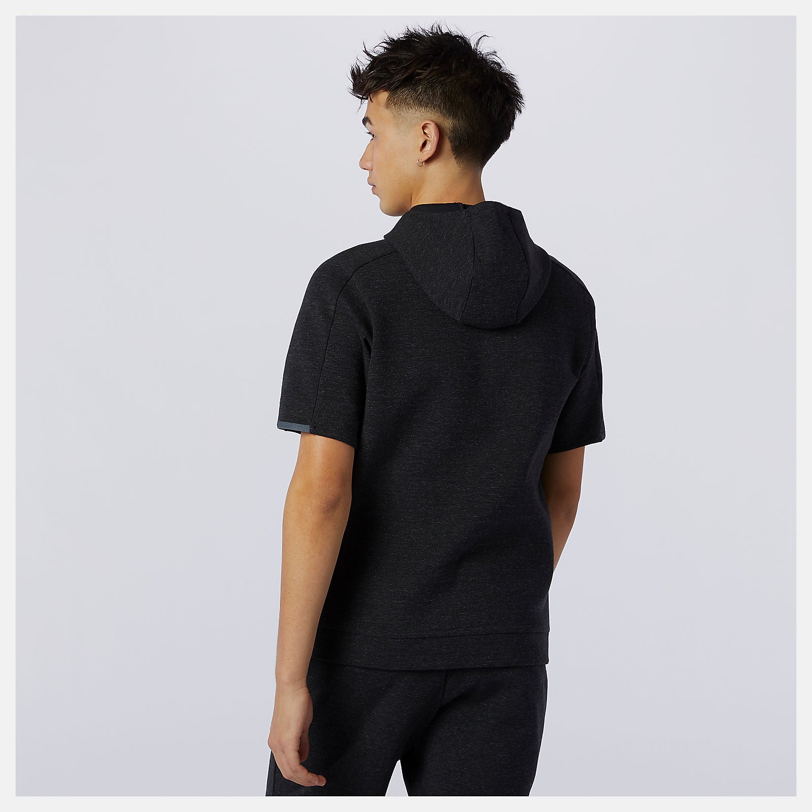 Fortitech Fleece Short Sleeve Hoodie | New Balance Clothing Black Heather - Men