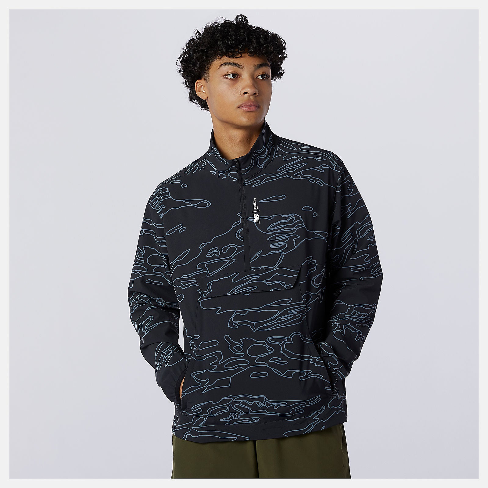 Fortitech Printed Woven Pullover | New Balance Clothing Black Print - Men