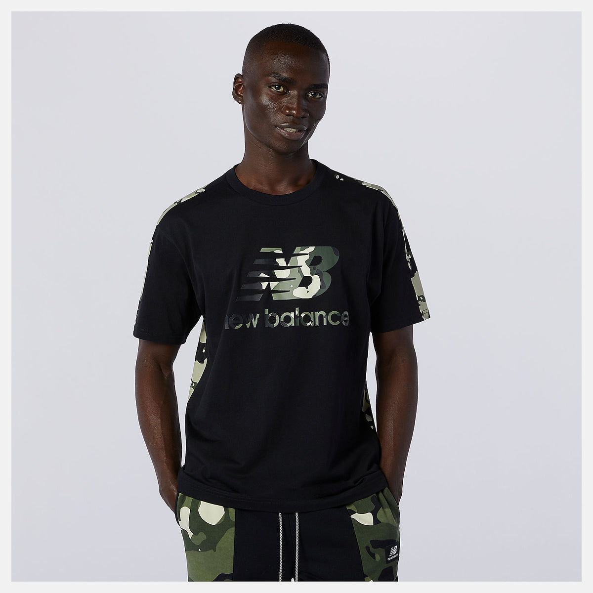 NB Essential Camo Tee | New Balance Clothing Black Multi - Men