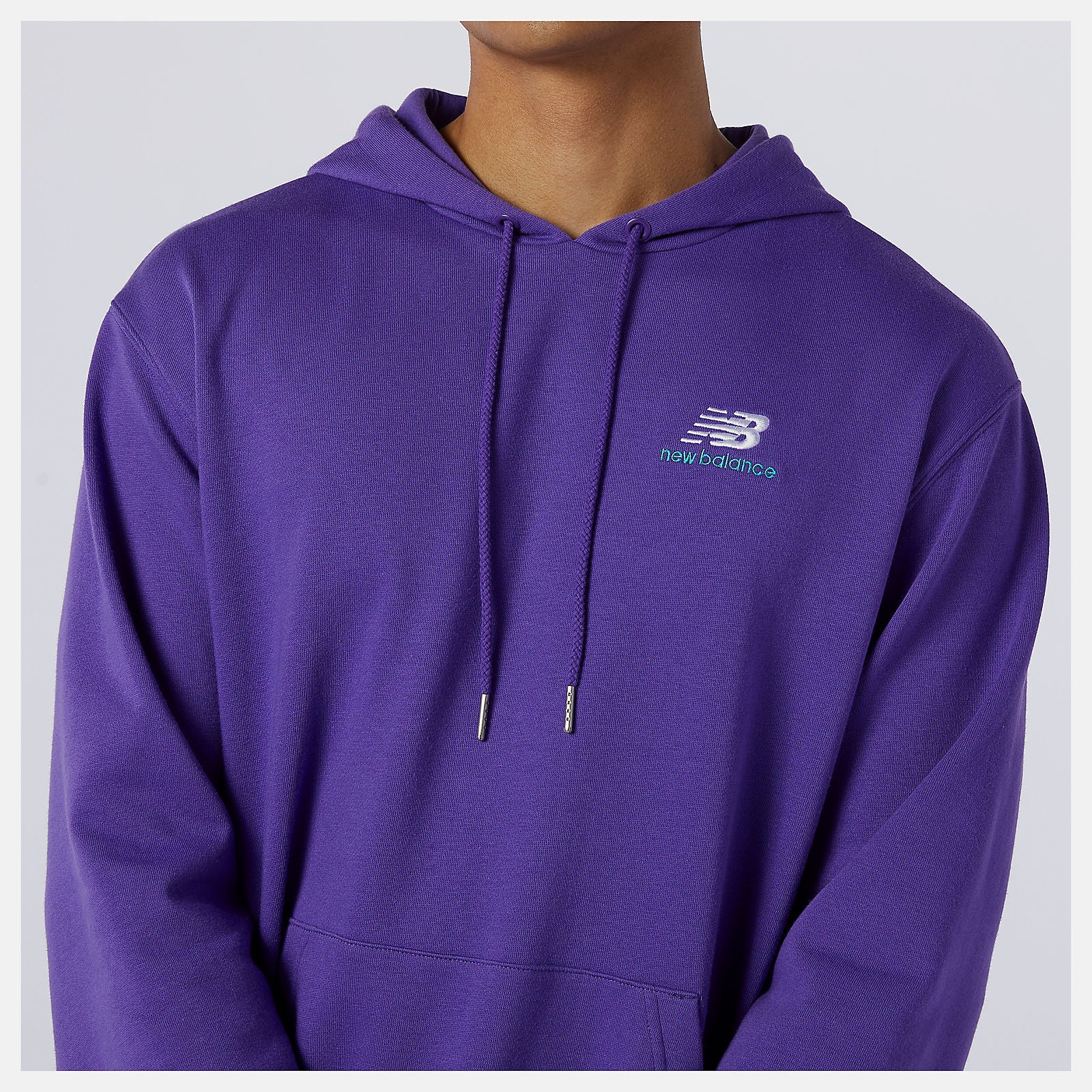 NB Essentials Embroidered Hoodie | New Balance Clothing Prism Purple - Women/Men