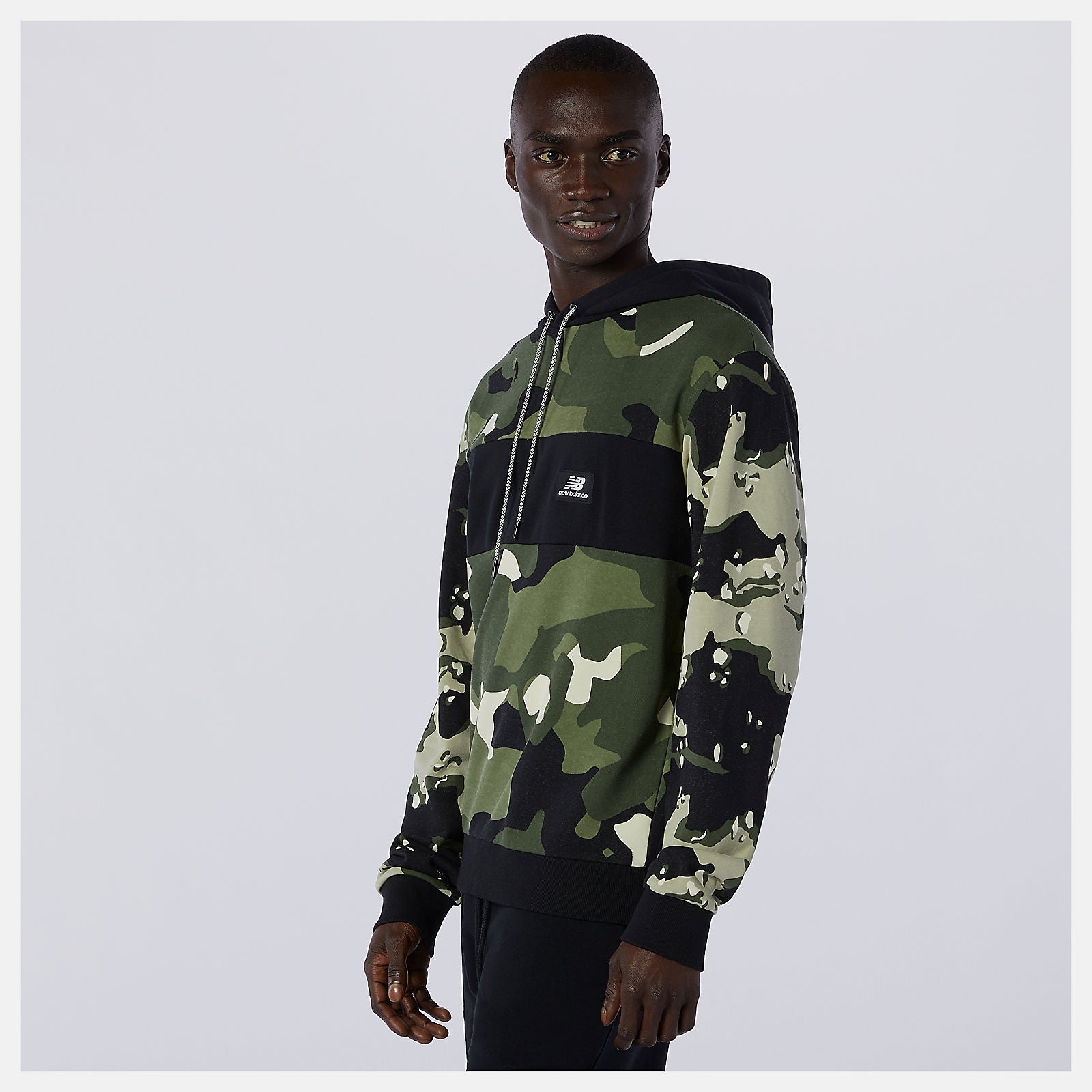 NB Essentials Fleece Camo Hoodie | New Balance Clothing Black/Magnet - Men