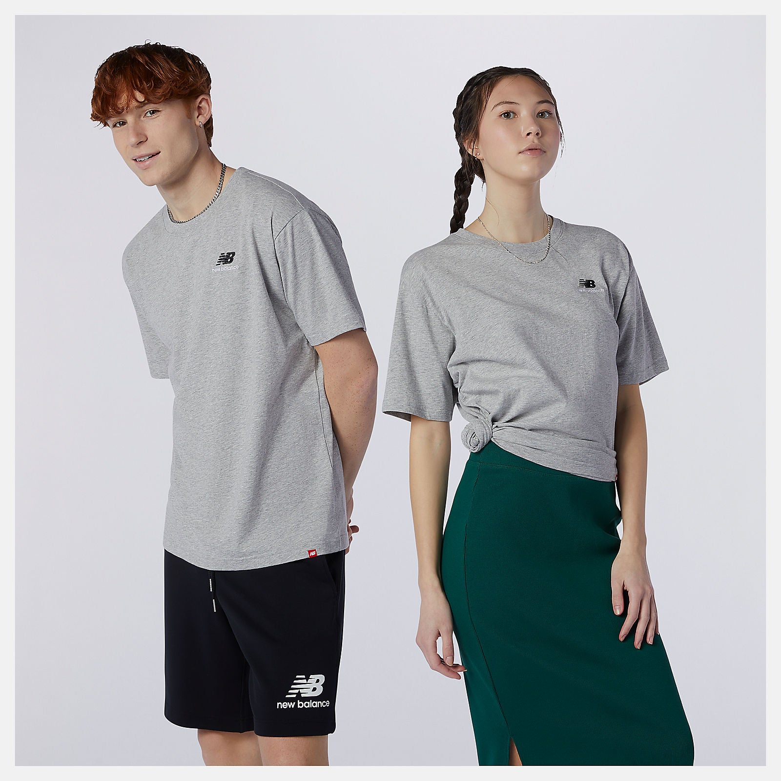 NB Essentials Embroidered Tee | New Balance Clothing Athletic Grey - Women/Men