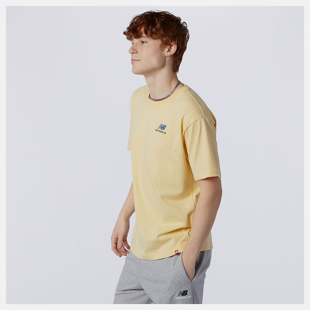NB Essentials Embroidered Tee | New Balance Clothing Yellow - Women/Men