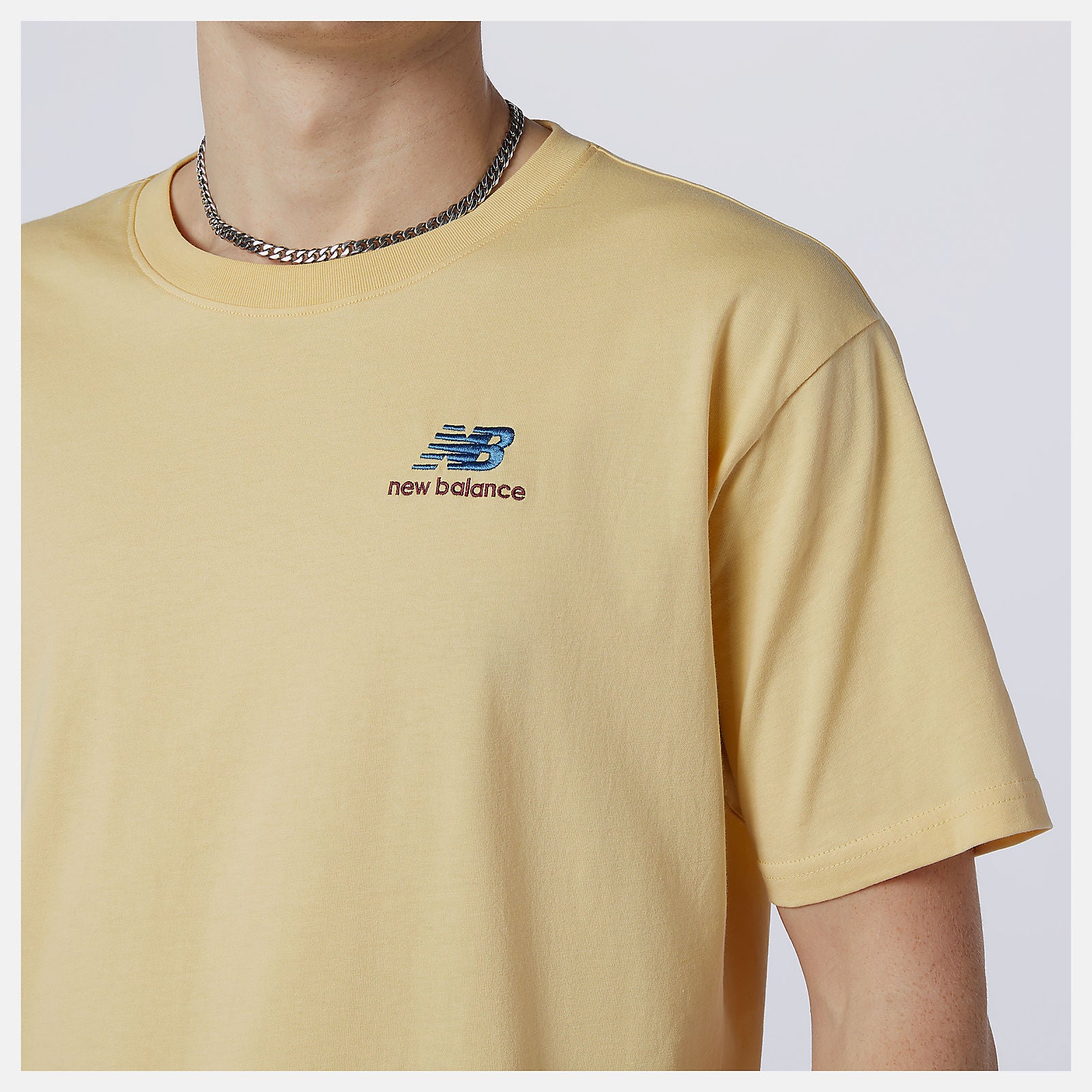 NB Essentials Embroidered Tee | New Balance Clothing Yellow - Women/Men