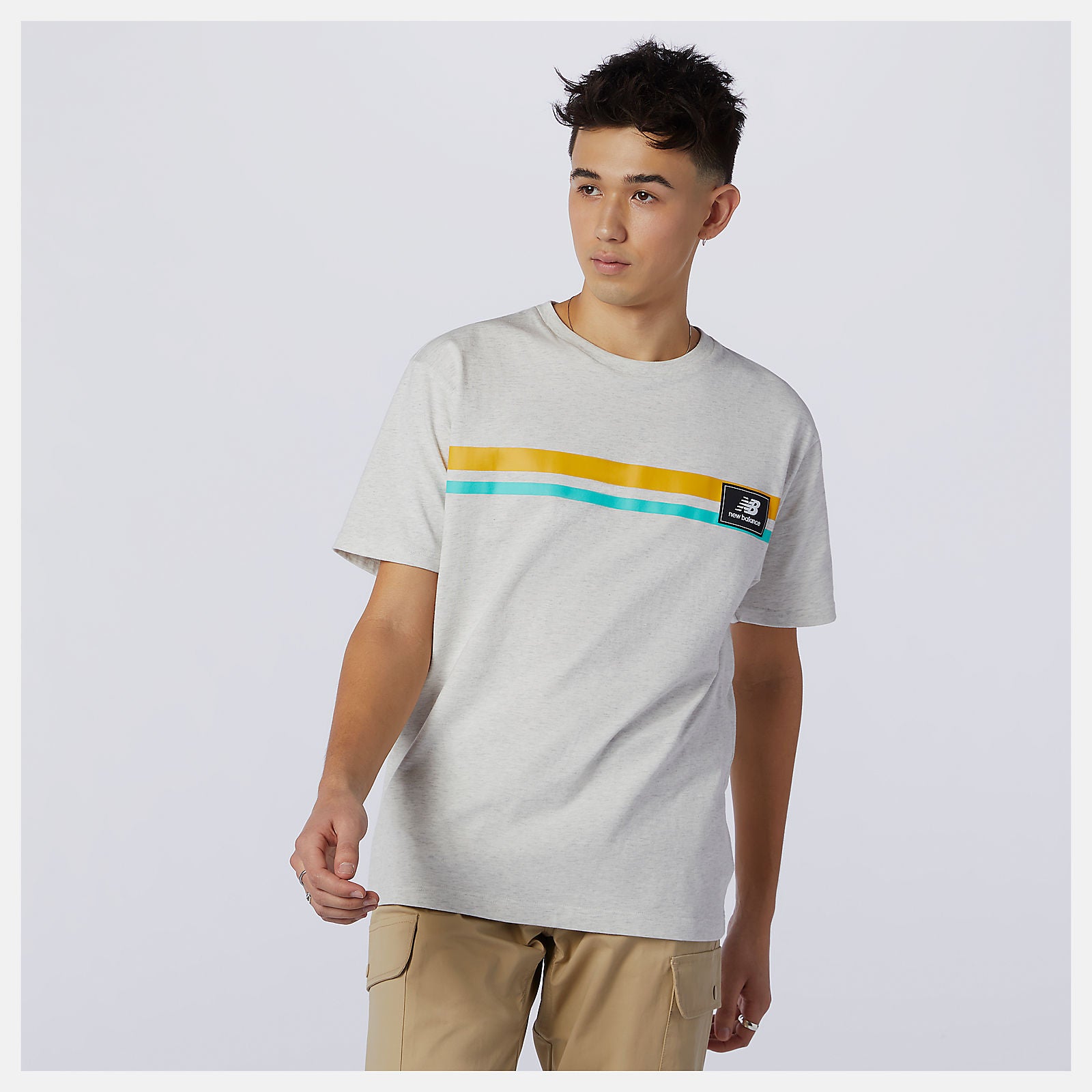 NB Athletics Higher Learning Badge Tee | New Balance Clothing Sea Salt Heather - Men