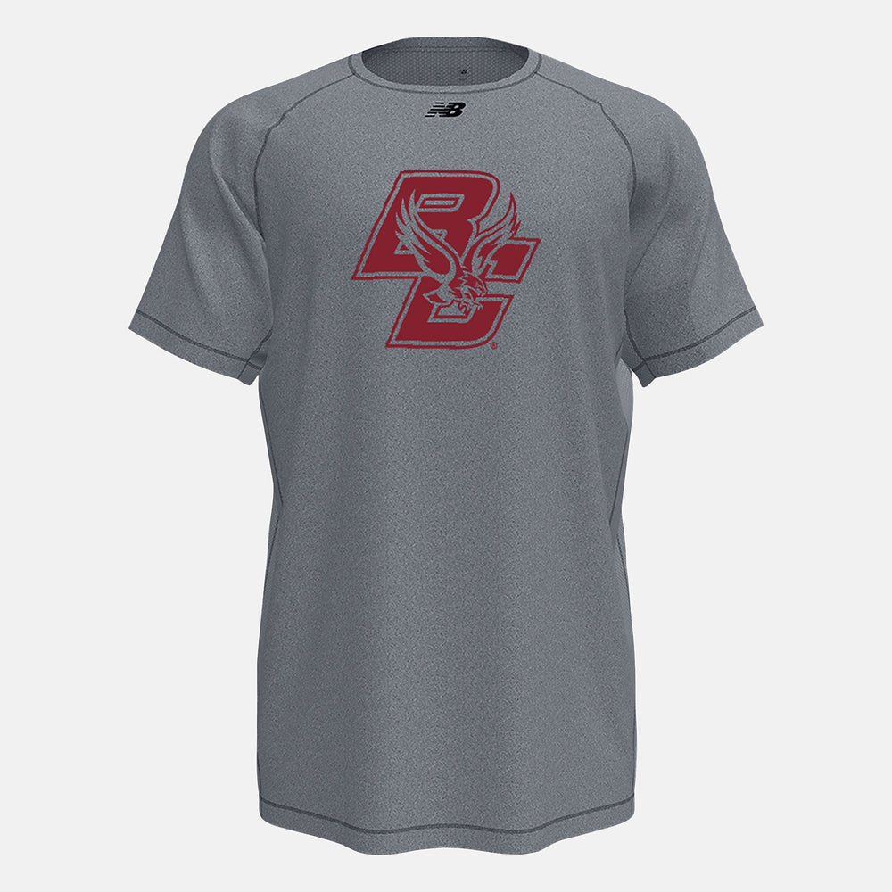Raglan Tech Tee(Boston College) | New Balance Clothing Med Heather Grey - Men