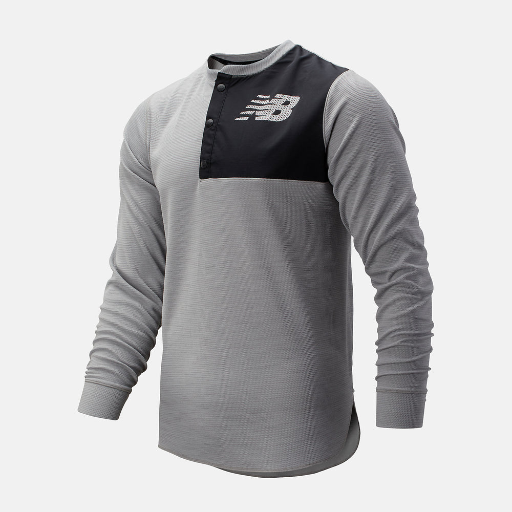 ASYM Baseball Henley | New Balance Clothing Athletic Grey - Men