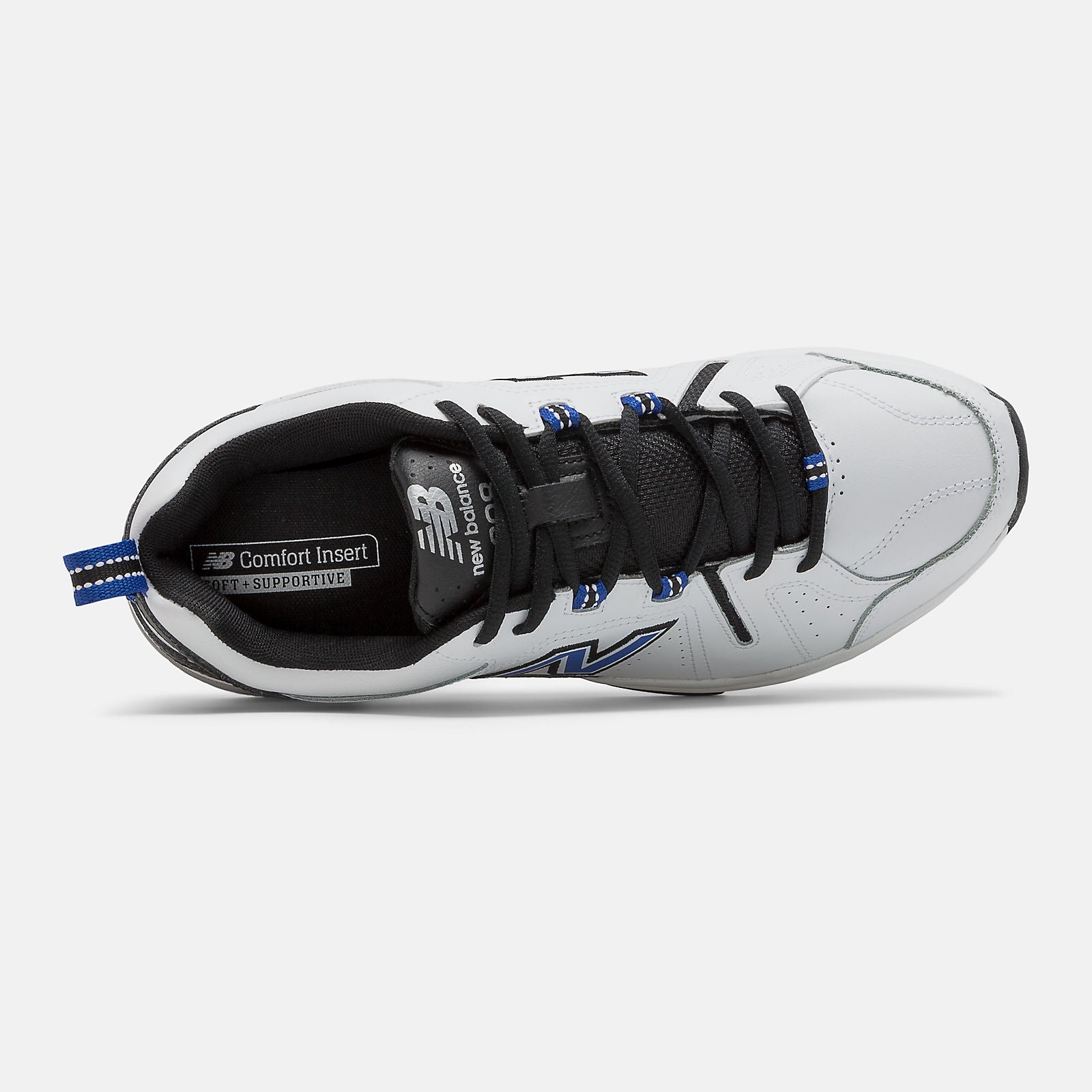 608v5 | New Balance Shoes White/Team Royal and Black - Men