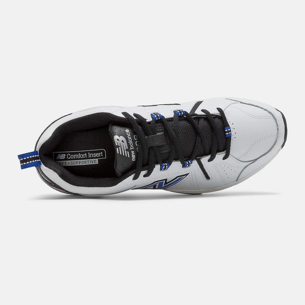 608v5 | New Balance Shoes White/Team Royal and Black - Men