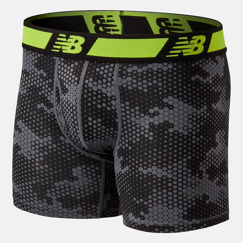NB Dry 6 Inch Boxer Brief 2 Pack | New Balance Accessories Hi Lite/Black Print - Men