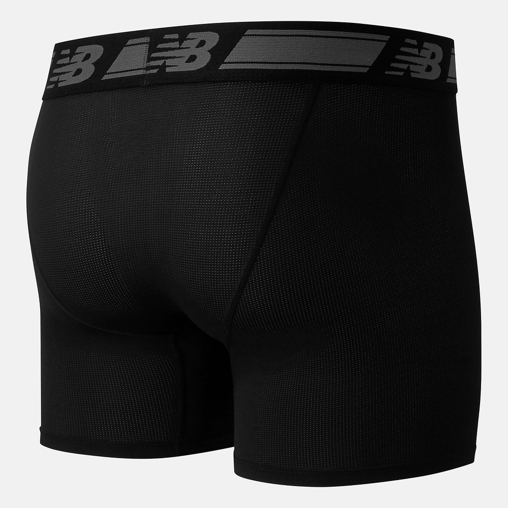 Men Mesh 6 Inch Boxer Brief 2 Pack | New Balance Accessories Black - Men