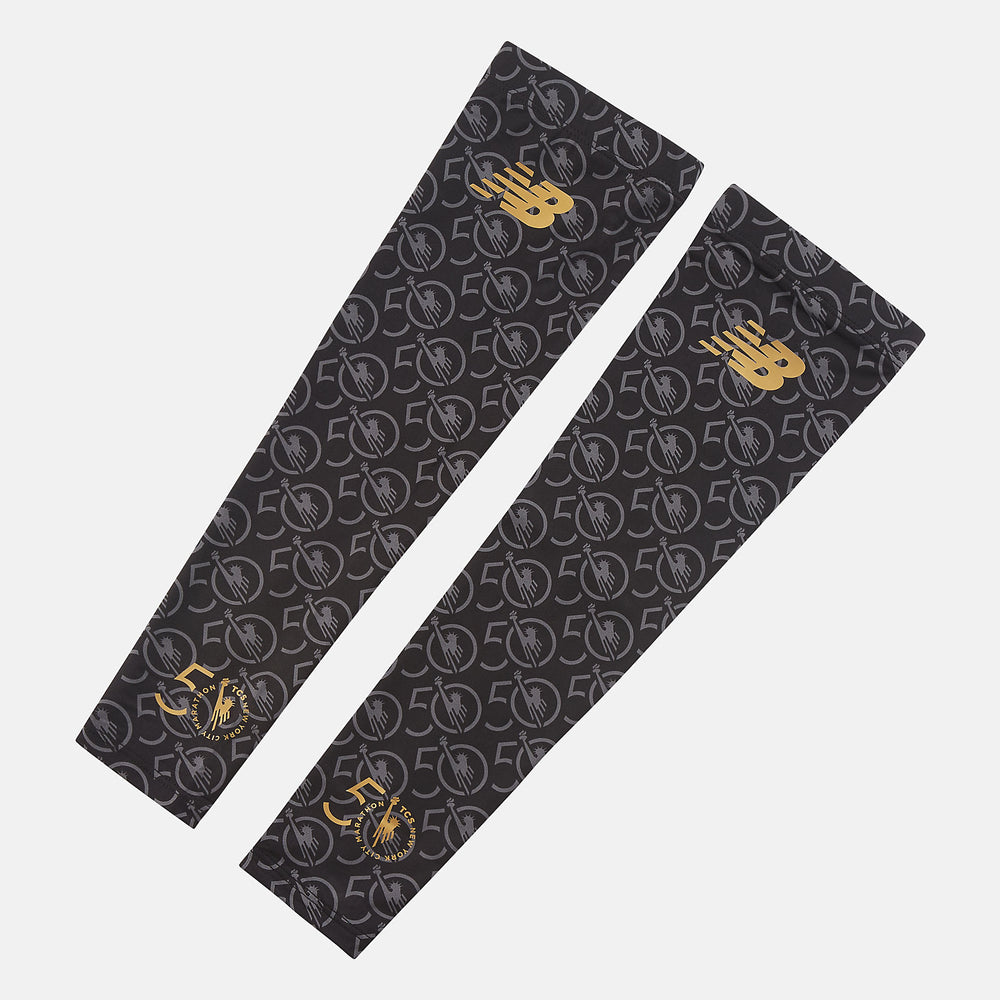 NYC Marathon Arm Sleeves | New Balance Accessories Black/White - Women/Men