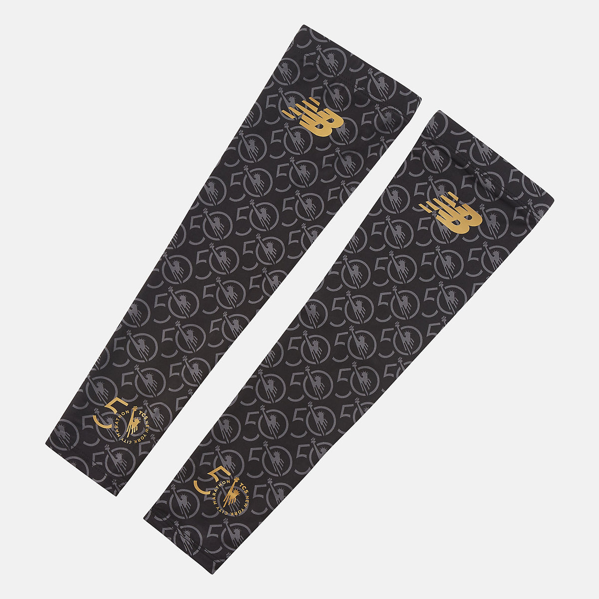 NYC Marathon Arm Sleeves | New Balance Accessories Black/White - Women/Men