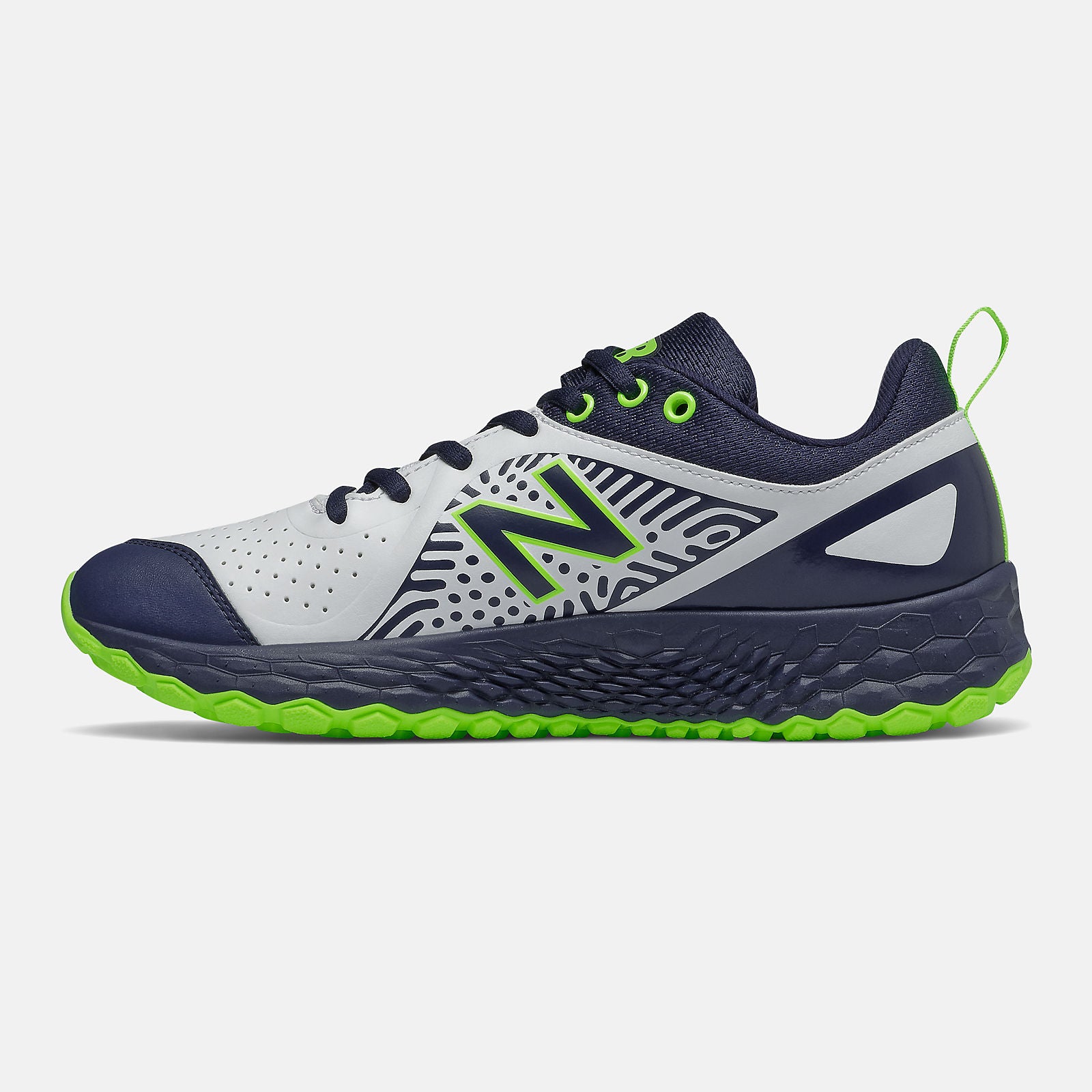 Fresh Foam Velo v2 Turf | New Balance Shoes Team Navy/Lime Green and White - Women