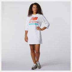 NB Essentials Field Day Crew Fleece Dress | New Balance Clothing White - Women