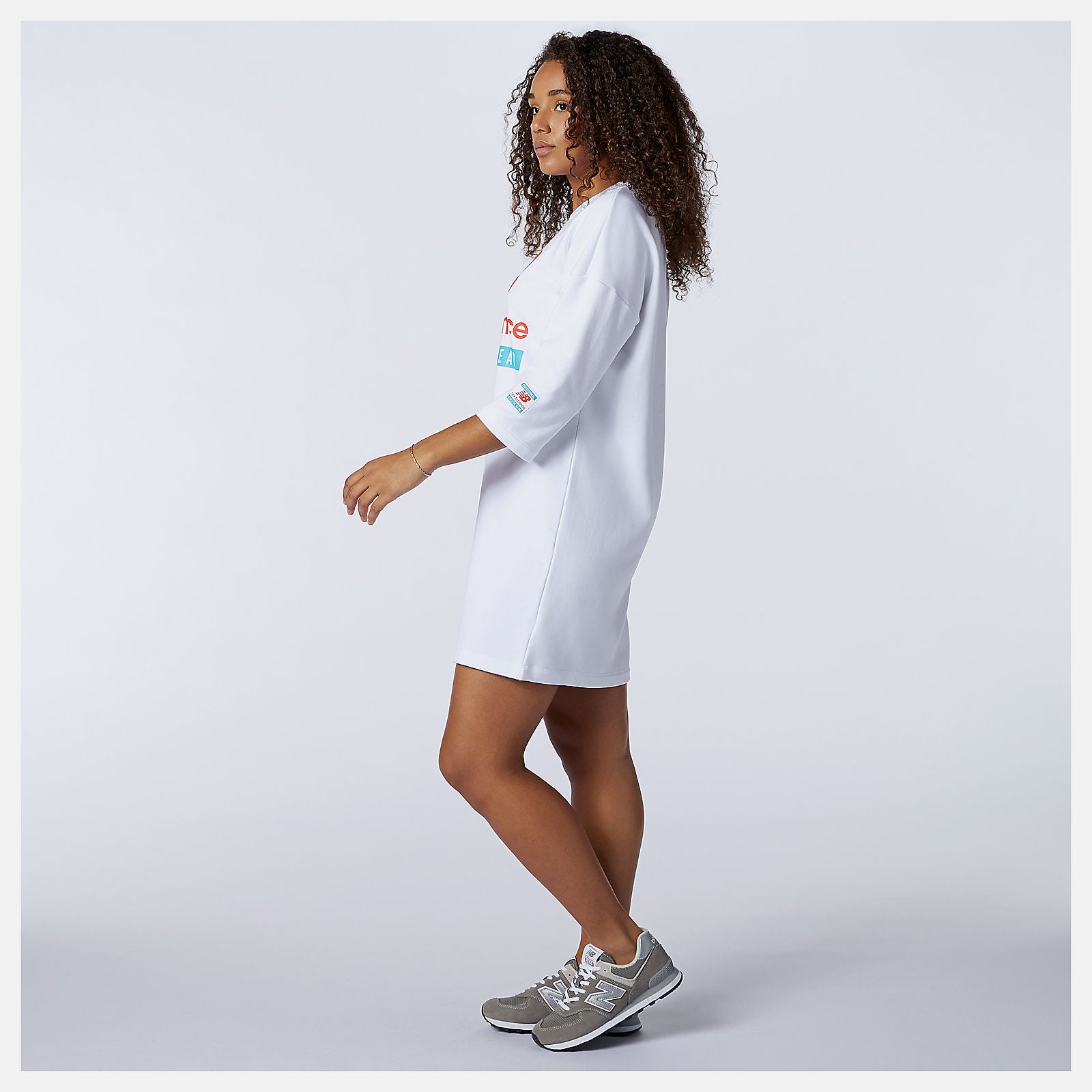 NB Essentials Field Day Crew Fleece Dress | New Balance Clothing White - Women
