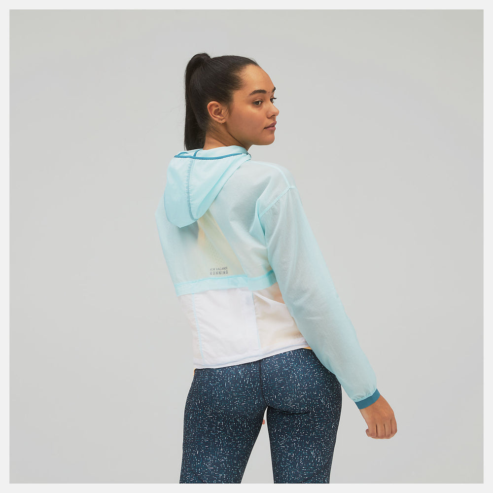 Printed Impact Run Light Pack Jacket | New Balance Clothing Pale Blue - Women