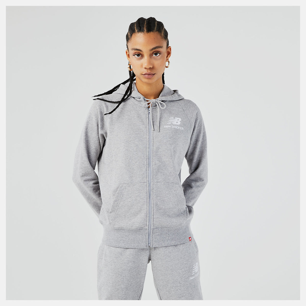 Essentials FZ Hoodie | New Balance Clothing Athletic Grey - Women