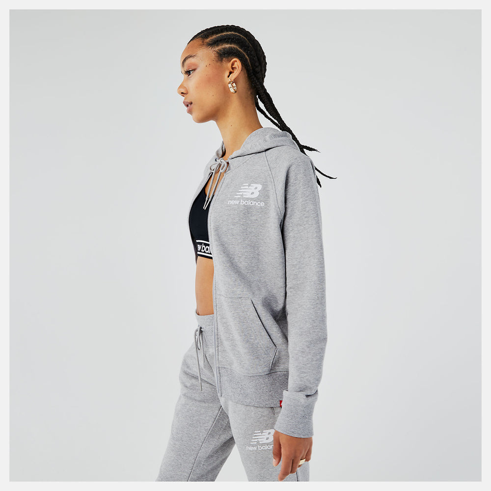 Essentials FZ Hoodie | New Balance Clothing Athletic Grey - Women