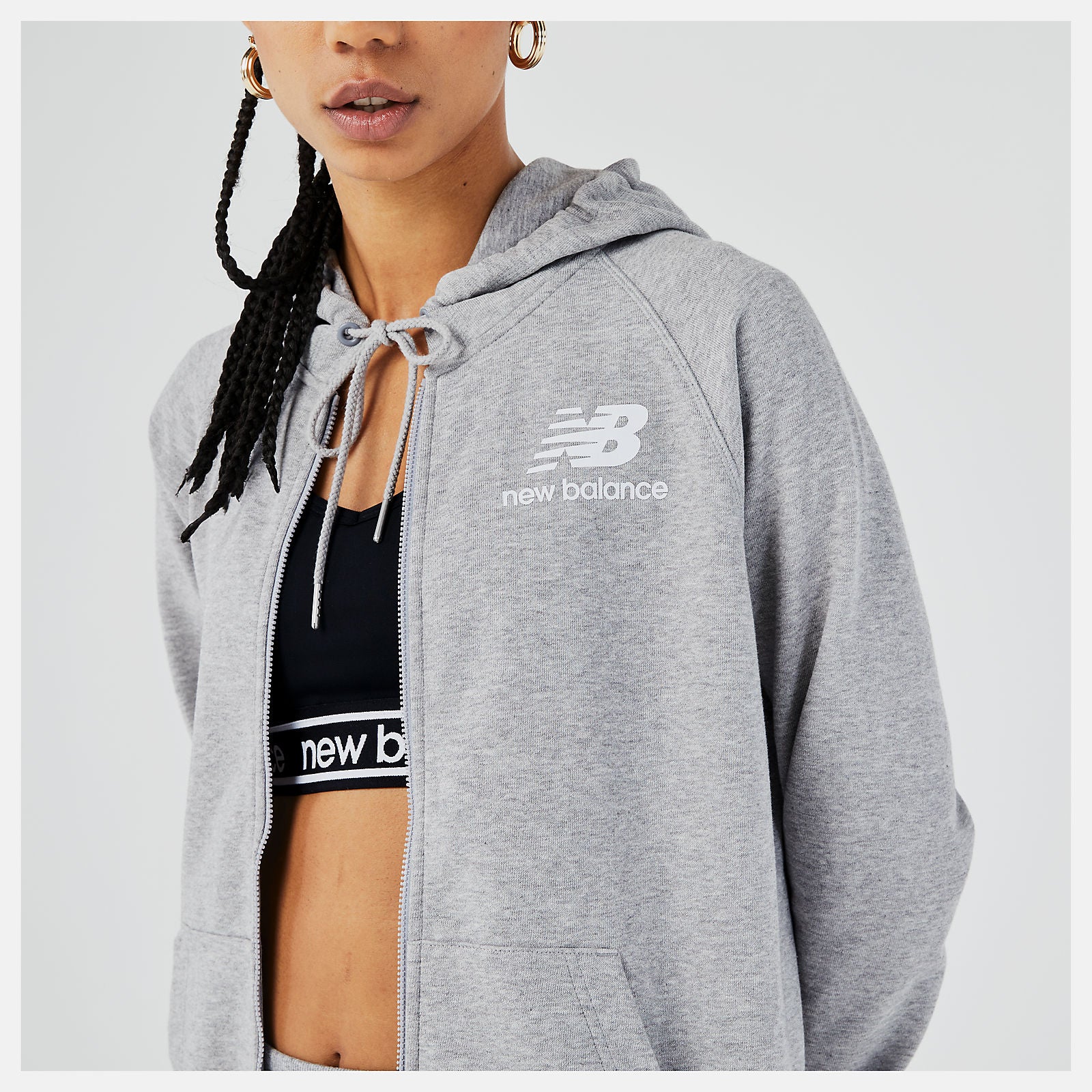 Essentials FZ Hoodie | New Balance Clothing Athletic Grey - Women