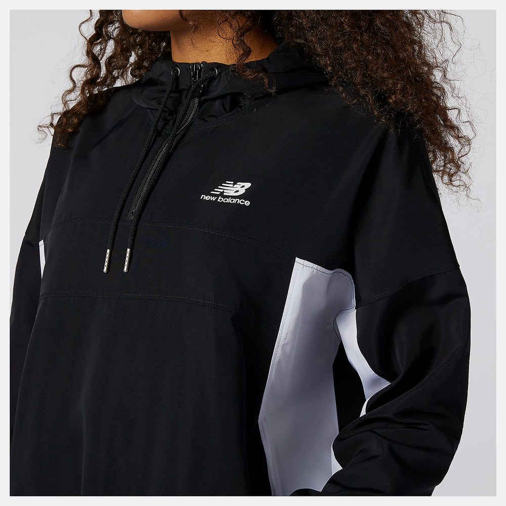 NB Essentials Windbreaker Anorak Jacket | New Balance Clothing Black - Women