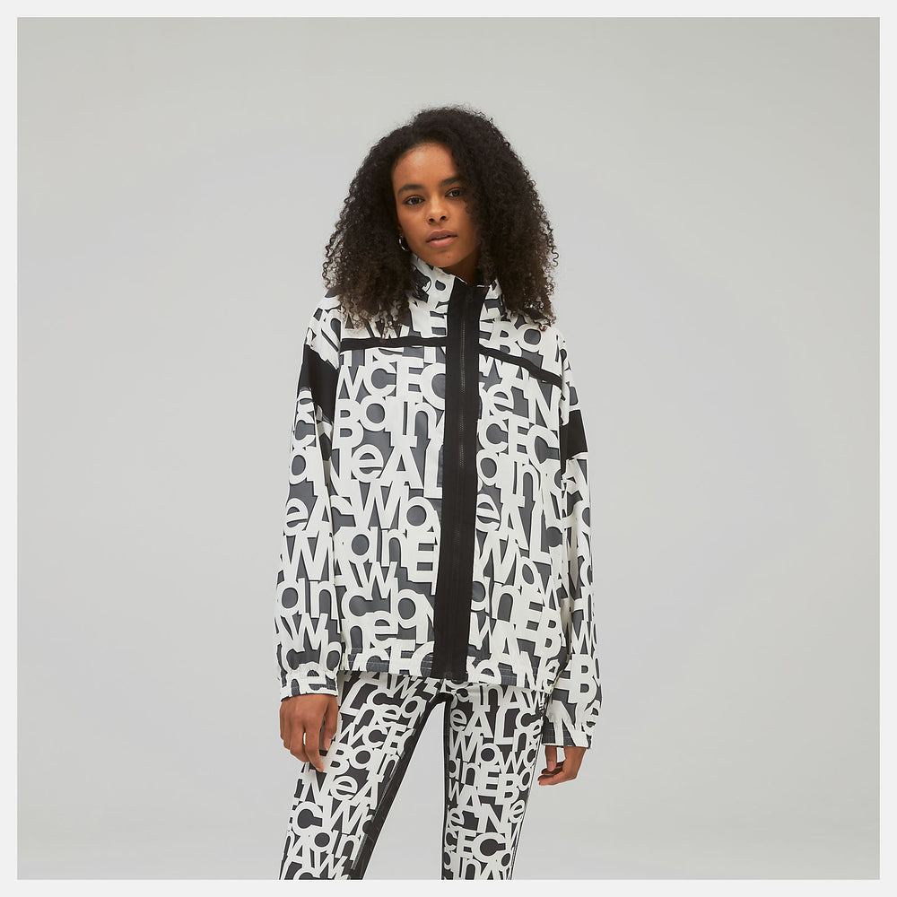 Relentless Printed Woven Jacket | New Balance Clothing White - Women