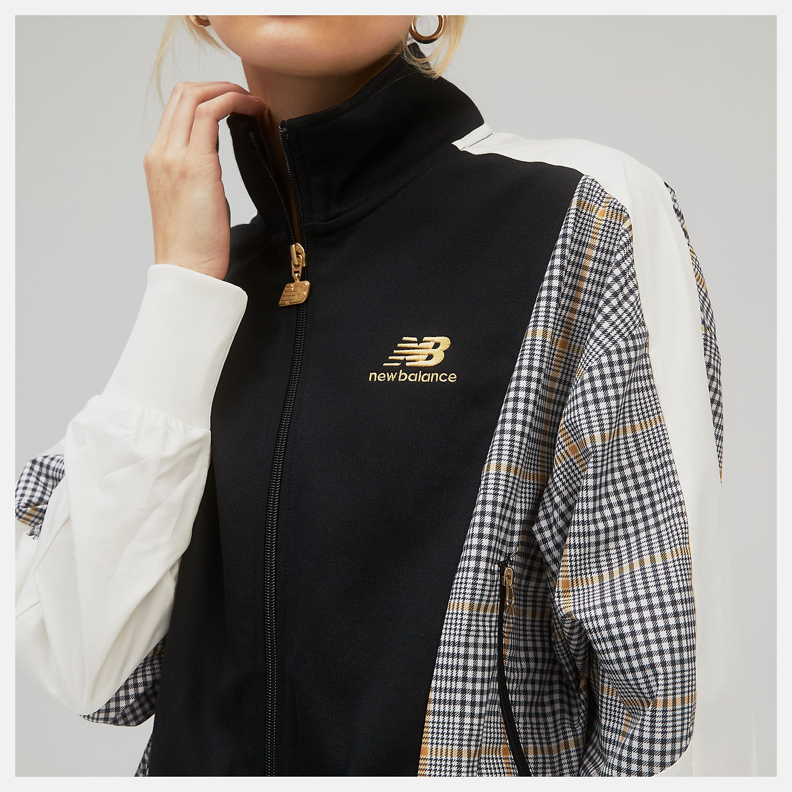 NB Athletics Higher Learning Stripe Track Jacket | New Balance Clothing Black - Women