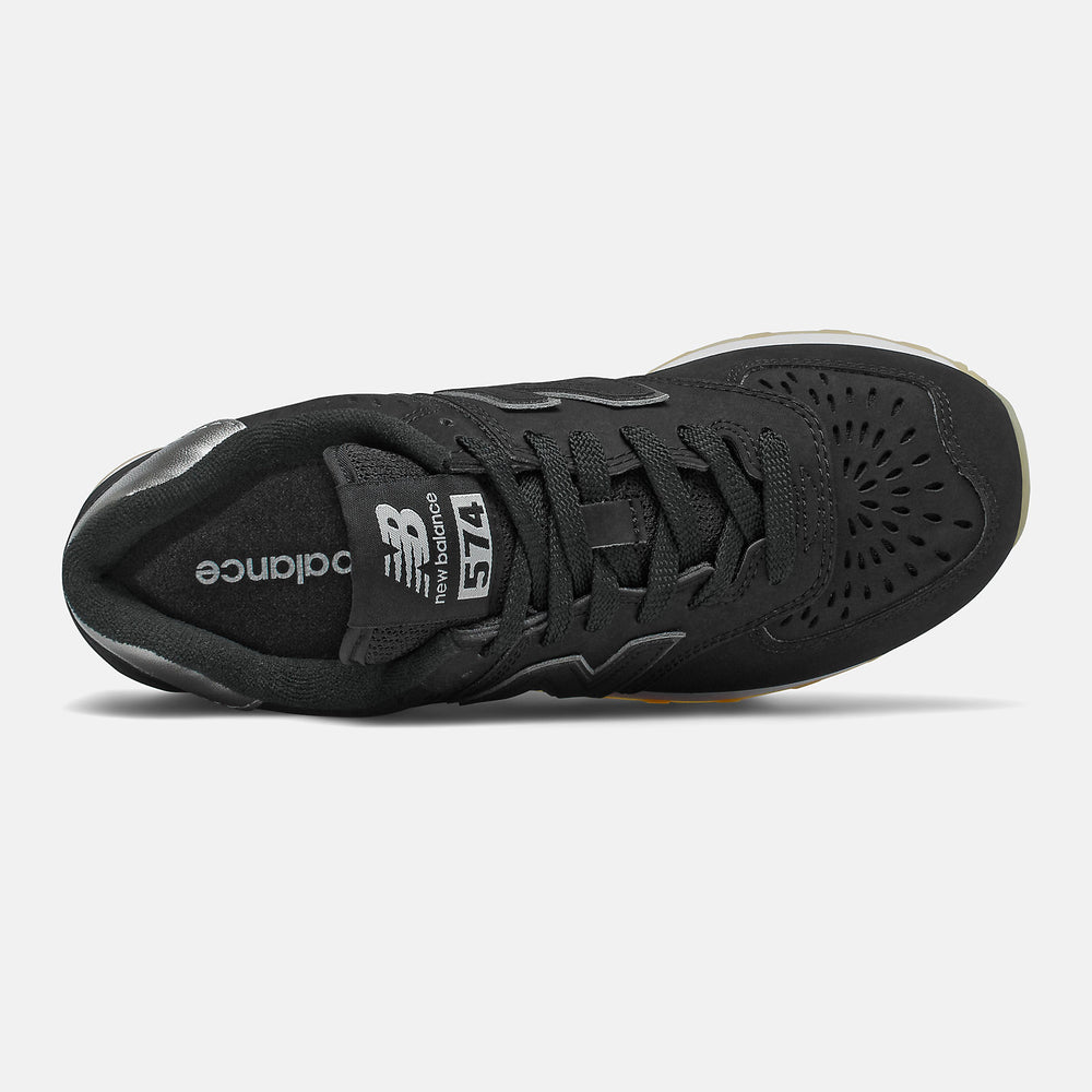 574 | New Balance Shoes Black/Dark Silver Metallic - Women