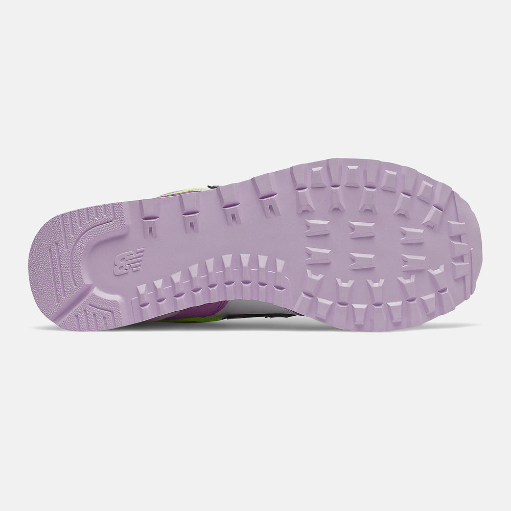 574 | New Balance Shoes Purple/Bleached Lime Glo - Women