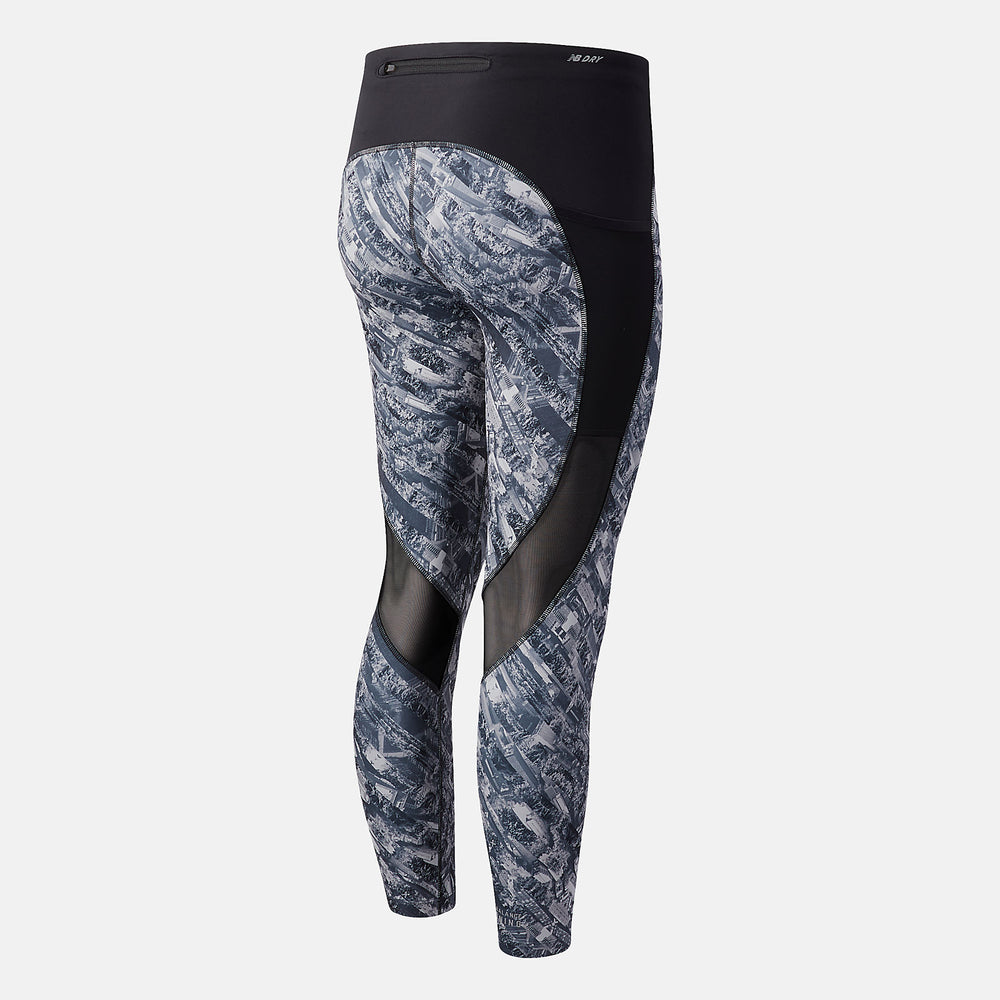 NYC Marathon Printed Impact Run Crop | New Balance Clothing Light Aluminum - Women