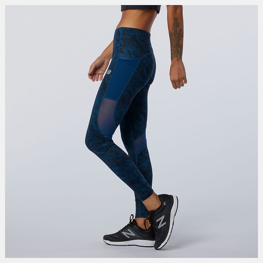 NYC Marathon Printed Impact Run Tight | New Balance Clothing Rogue Wave - Women