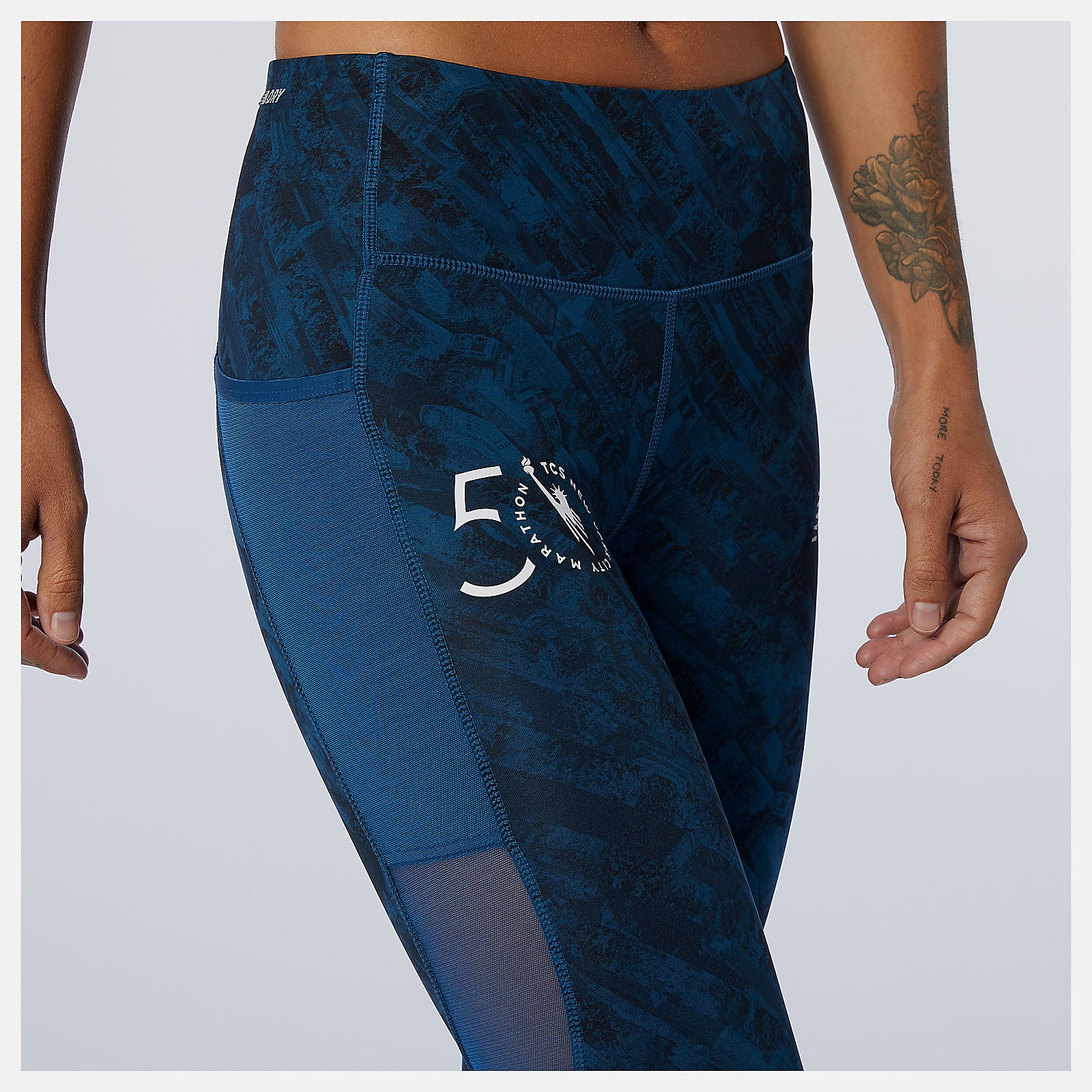 NYC Marathon Printed Impact Run Tight | New Balance Clothing Rogue Wave - Women