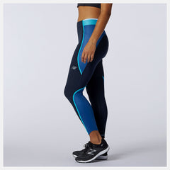 Q Speed Fuel Novelty 7/8 Tight | New Balance Clothing Captain Blue - Women