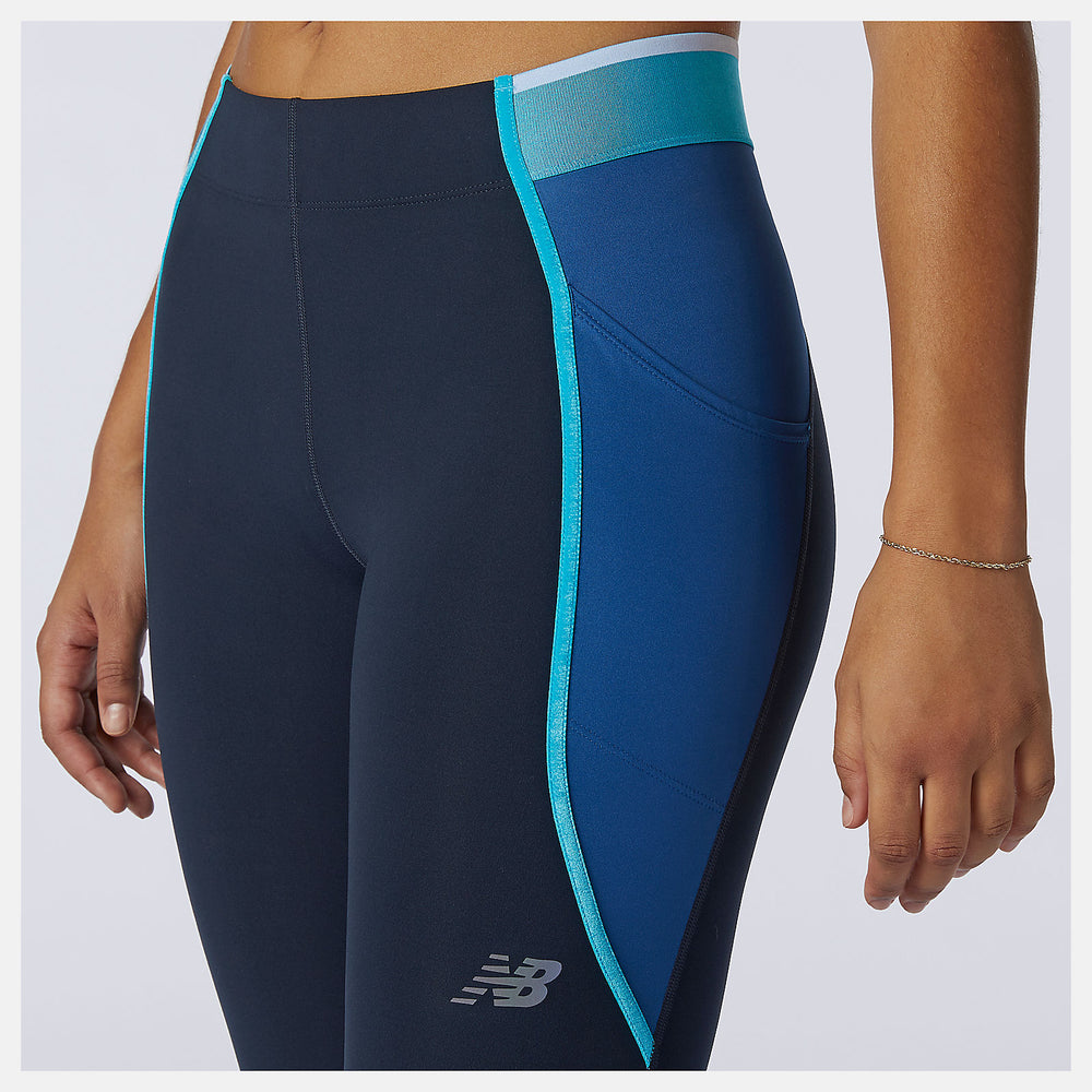 Q Speed Fuel Novelty 7/8 Tight | New Balance Clothing Captain Blue - Women