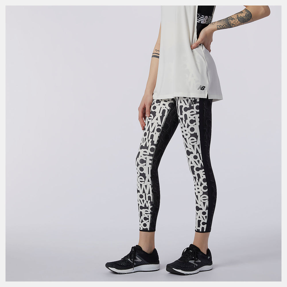 Relentless Printed High Rise 7/8 Tight | New Balance Clothing White - Women