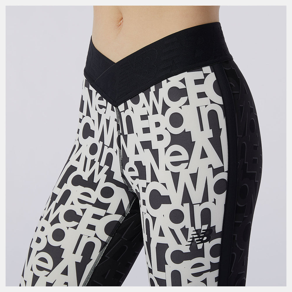 Relentless Printed High Rise 7/8 Tight | New Balance Clothing White - Women