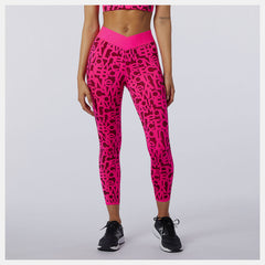 Relentless Printed High Rise 7/8 Tight | New Balance Clothing Pink Glo - Women