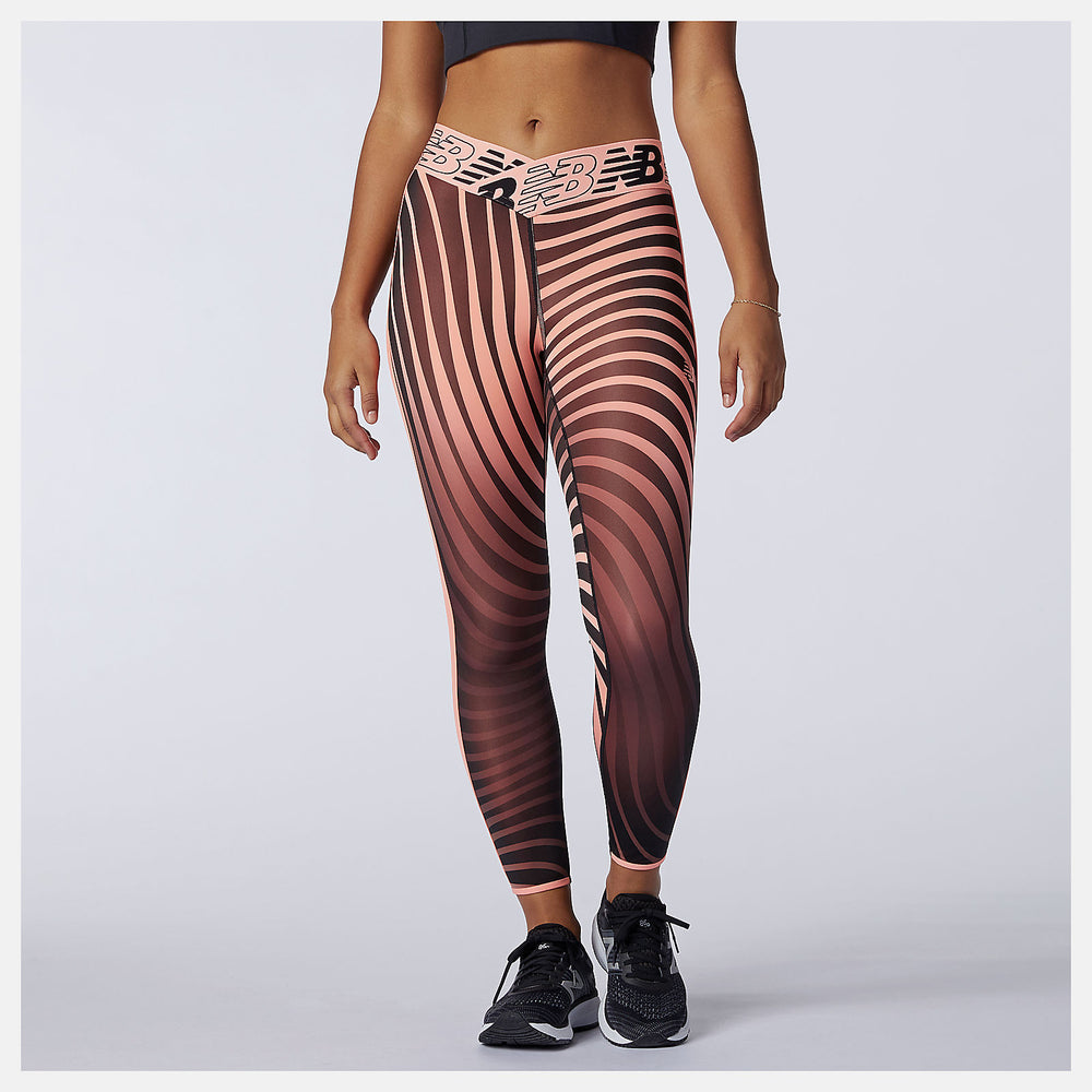 Relentless Printed High Rise 7/8 Tight | New Balance Clothing Paradise Pink - Women