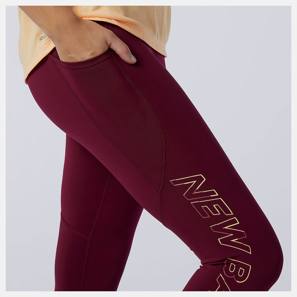 Printed Impact Run Crop | New Balance Clothing Garnet - Women