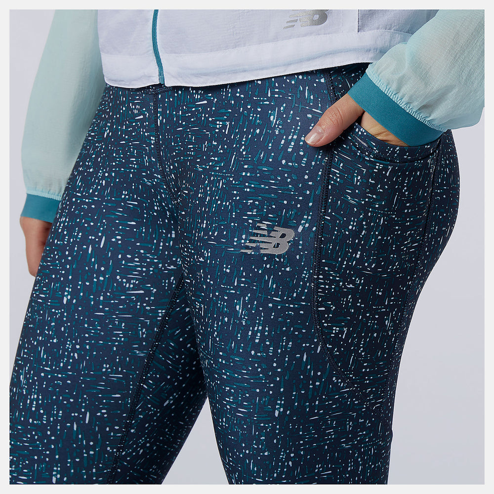 Printed Impact Run Tight | New Balance Clothing Mountain Teal - Women