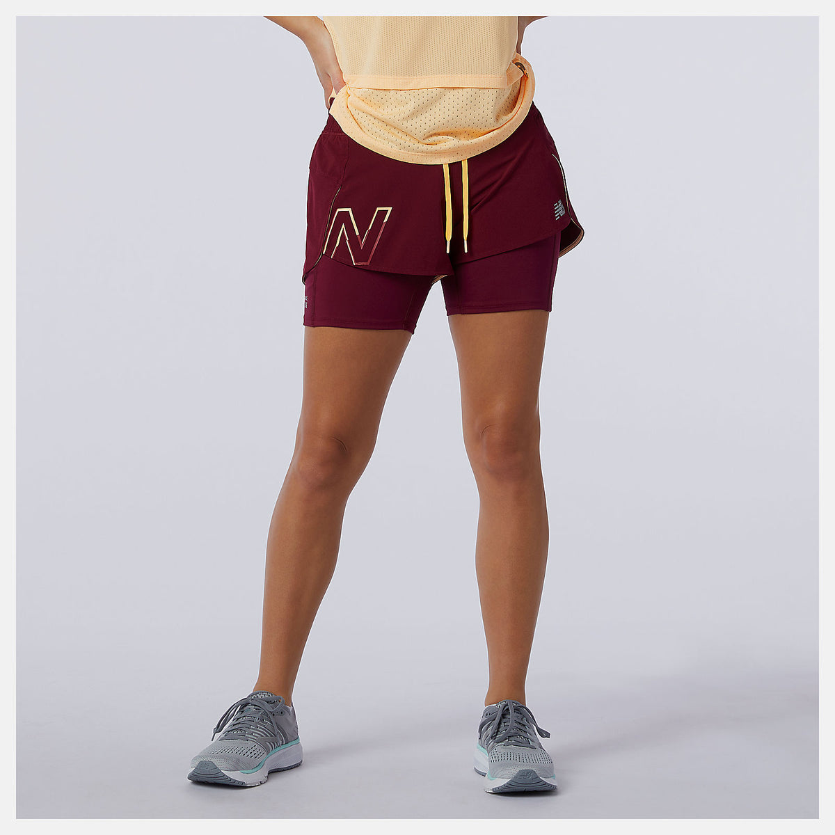 Printed Impact Run 2 In 1 Short | New Balance Clothing Garnet - Women