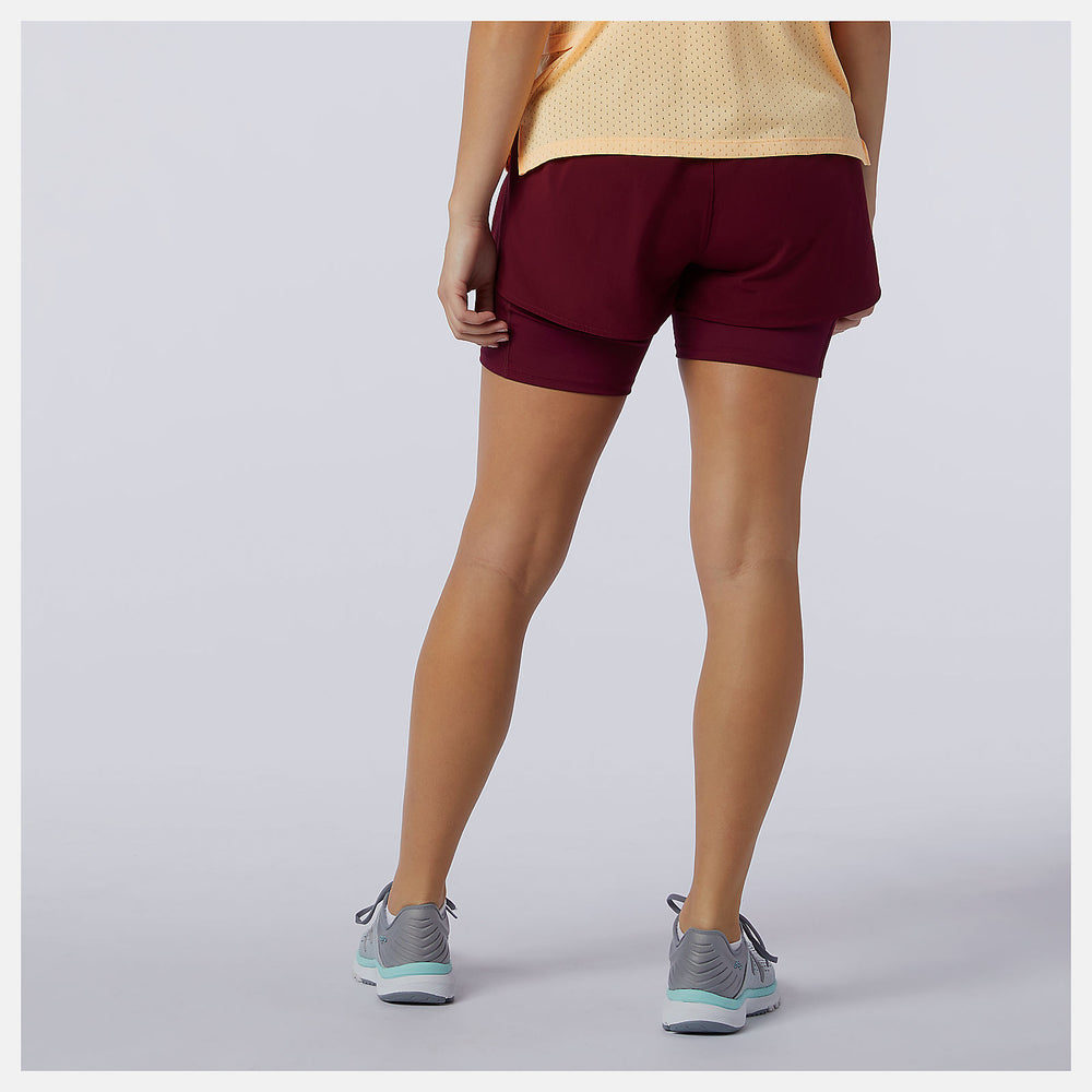 Printed Impact Run 2 In 1 Short | New Balance Clothing Garnet - Women