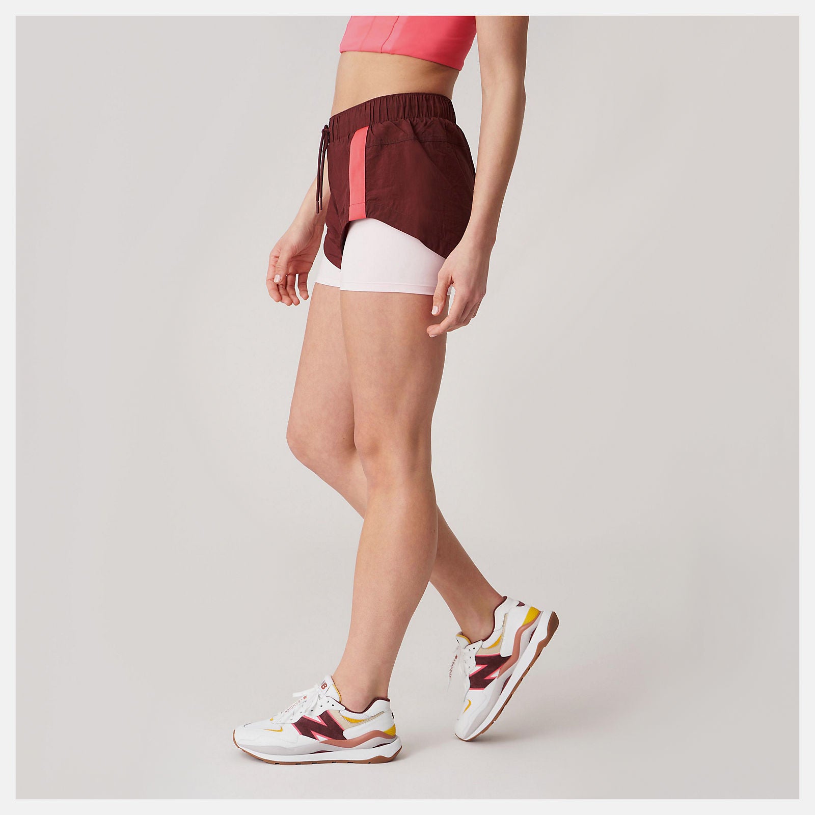 Bandier Woven tech Short | New Balance Clothing Deep Mauve - Women